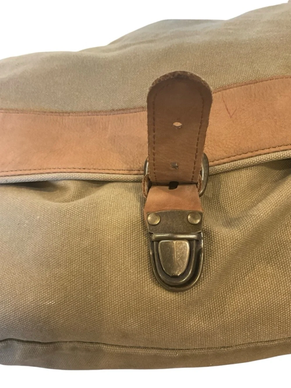L.L. Bean canvas and leather messenger bag